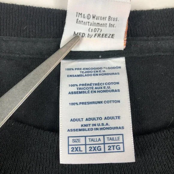 Y2K Looney Tunes Shirt Men's Extra Extra Large Black Taz I'm A Stunna Bedazzled - Picture 7 of 12